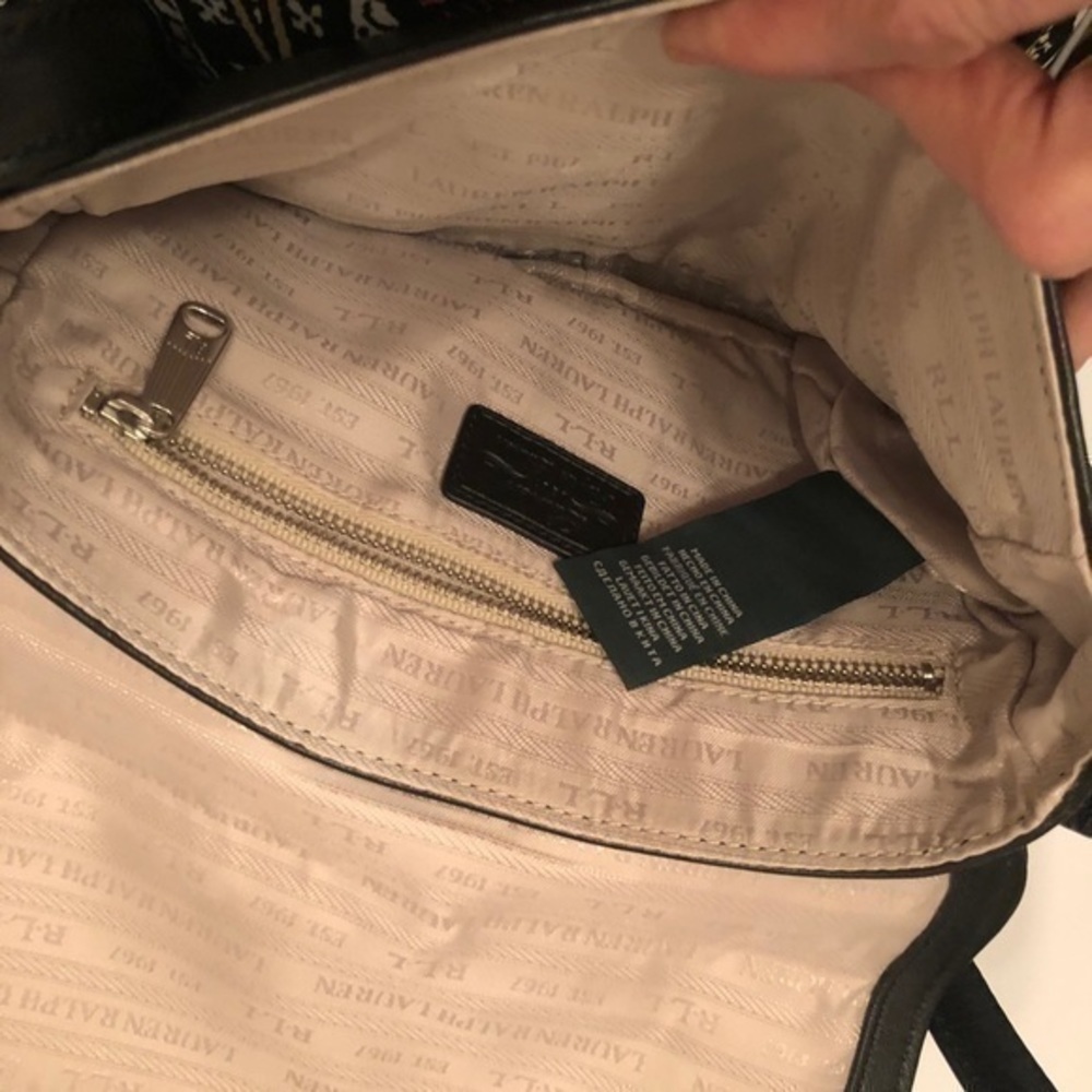 Ralph Lauren black leather mini flap crossbody bag - Picture 8 of 10